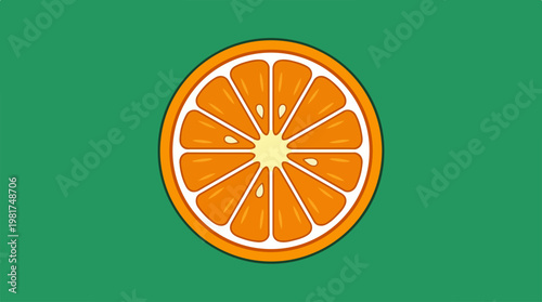 Fresh orange citrus fruit slice.