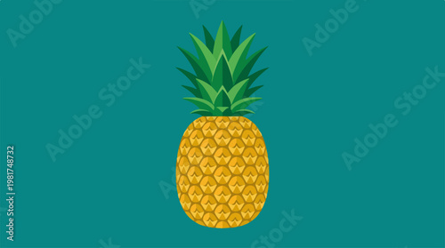 Fresh Pineapple Fruit Isolated On Background.