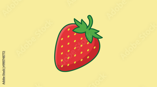 Fresh Red Strawberry Fruit Illustration.