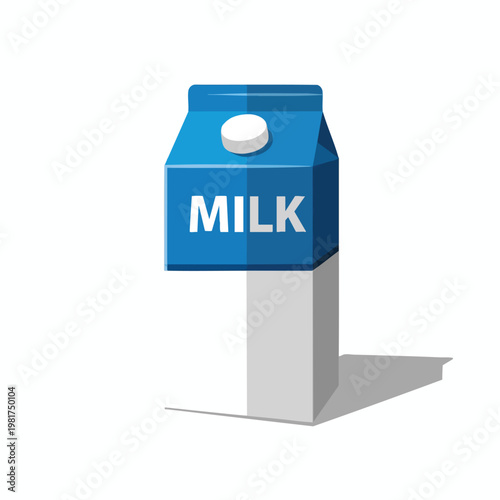 Fresh Cold Milk in a Classic Carton for Healthy Lifestyle and Food Shopping