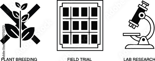 Title: Plant Breeding and Agricultural Lab Research Vector Set