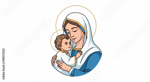 Loving mother embraces her child with gentle tenderness