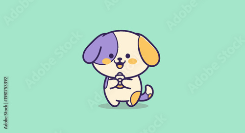 Adorable cartoon puppy with a happy expression and cute design.