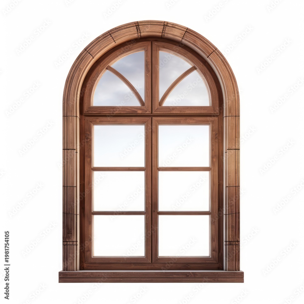 Obraz premium Window wood architecture white background transparent.
