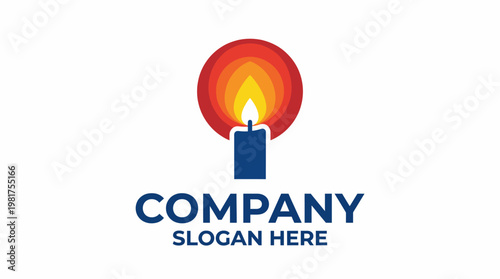 A cozy logo featuring a burning candle surrounded by warm, colorful hues, symbolizing warmth, comfort, hope, and positivity in both personal and communal spaces.