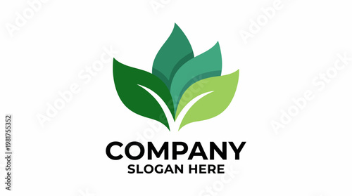 A visually appealing logo design featuring leafy shapes that convey an organic and eco-friendly identity, ideal for companies aiming to promote sustainability and wellness.