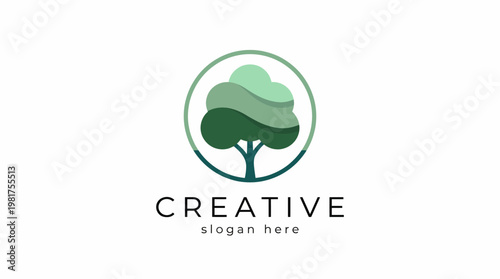 This elegant tree logo within a circle symbolizes growth and harmony, ideal for eco-friendly brands, wellness companies, or businesses focused on nature and sustainability in their mission.