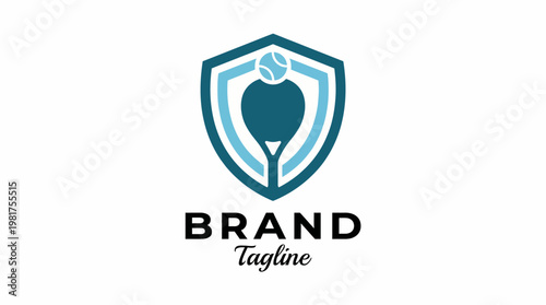 The emblematic sports badge features a tennis ball design, symbolizing athleticism, sportsmanship, and the competitive spirit in an expertly crafted and modern graphical presentation.