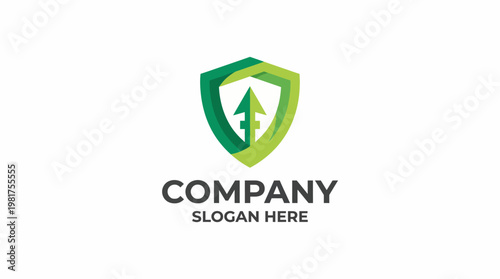 Photos This logo incorporates a shield and a pine tree, symbolizing protection, nature conservation, and sustainability