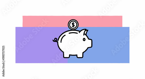 Piggy Bank with Coin - Saving Money and Financial Investment Concept.