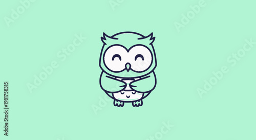 Adorable cartoon owl with a happy expression and cute design.