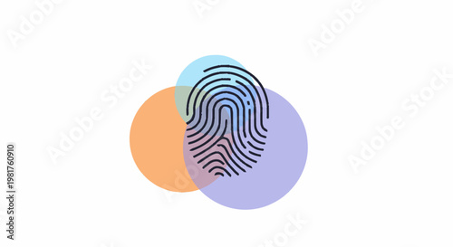 Biometric Fingerprint Authentication with Colorful Circles for Security.