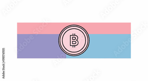 Bitcoin Cryptocurrency Digital Currency Symbol on Colorful Background.