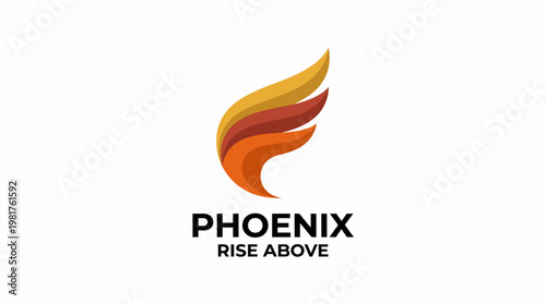 The phoenix logo, with vibrant colors representing flames, symbolizes rebirth, strength, and rising above challenges, making it ideal for a brand portraying resilience.