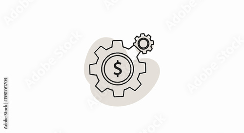 Financial Gear Icon - Representing Business, Finance, and Economic Concepts.