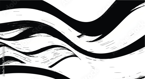 Waves abstract pattern showcases smooth flowing lines and monochromatic contrast in a dynamic composition that is perfect for backgrounds or decorative elements needing a modern design touch.