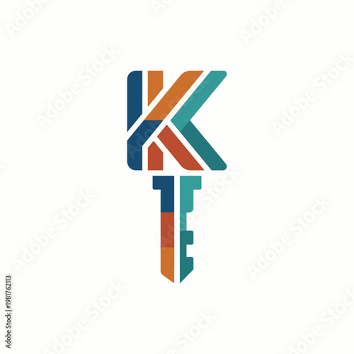 A modern and colorful key logo design that signifies innovation and unlocking potential, making it suitable for tech startups and companies focused on solutions and growth.