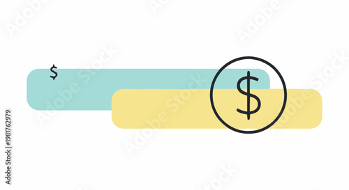 Financial illustration of dollar sign symbols representing money and finance.