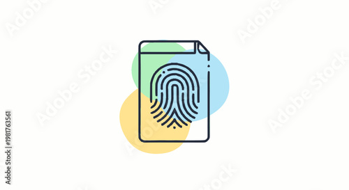 Digital fingerprint identification on a document for security and verification.