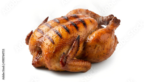 roasted chicken on a white background