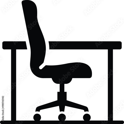Office Chair on Desk with Wheels