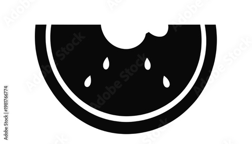 Watermelon Slice Silhouette Logo Design – Fresh Fruit Icon Illustration for Summer Food Brand, Juice Shop, Healthy Snack, Organic Product Emblem