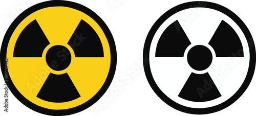 radiation symbol icons yellow and white circular trefoil