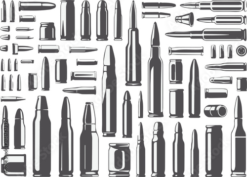 ammunition various caliber cartridge silhouettes scale chart
