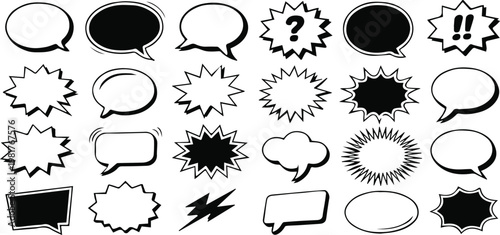 bubble comic speech and thought bubble pack editable vector shapes