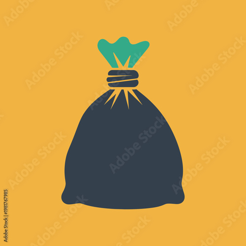 Money bag with green bills.