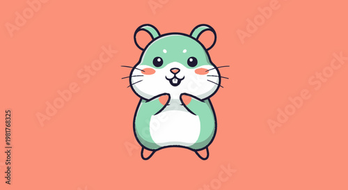 Cute Cartoon Hamster with Adorable Expression and Charming Appearance.