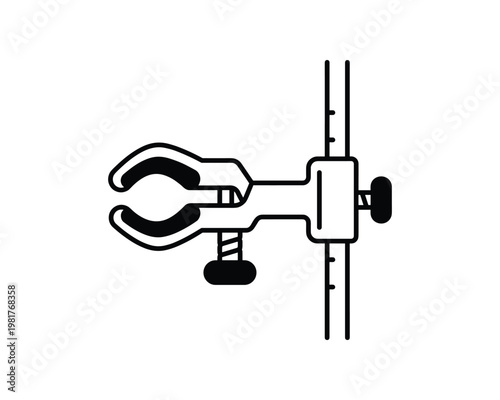 Burette clamp vector illustration, chemistry lab equipment for experiment setup