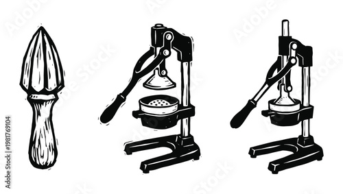 Citrus Squeezer Set: Manual and Press Style Juicers