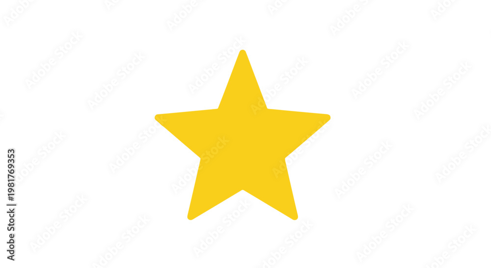 Obraz premium Simple Yellow Star Icon on White Background, Graphic Element, Award Symbol