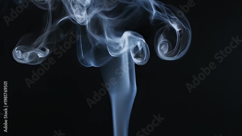 Wallpaper Mural Ethereal white smoke swirling upwards against a dark black background Torontodigital.ca