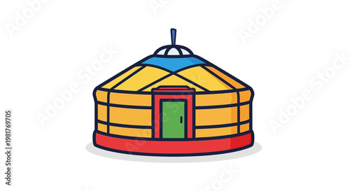 Traditional Yurt Home Illustration