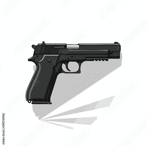 Modern Semi Automatic Handgun with Shadow Effect for Sale