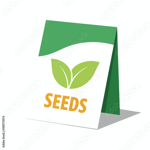 Eco Friendly Seed Packaging with Fresh Green Leaf Design