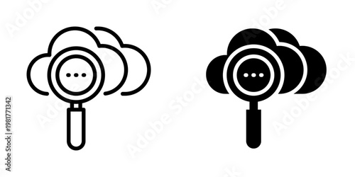 Cloud search icon, element icon for design branding, print, and digital media
