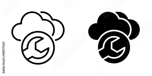 Cloud maintenance icon, element icon for design branding, print, and digital media