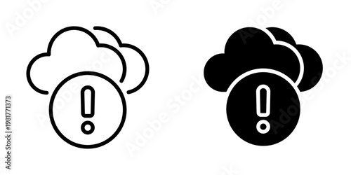Cloud warning icon, element icon for design branding, print, and digital media