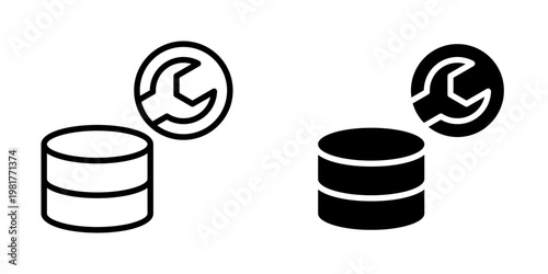 Database management icon, element icon for design branding, print, and digital media