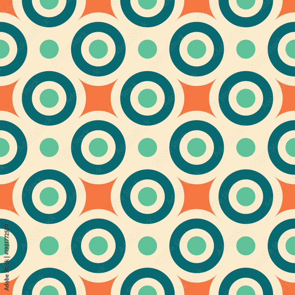 Fototapeta premium Retro seamless pattern. Mid century modern style. Vintage modern background. Geometric pattern. for prints on fabric, textile, covers, wallpaper, interior, wrapping. vector illustration