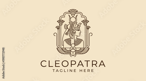 A beautifully crafted illustration of Queen Cleopatra, reflecting ancient Egyptian art and culture, showcasing her as a symbol of beauty, power, and historical richness.