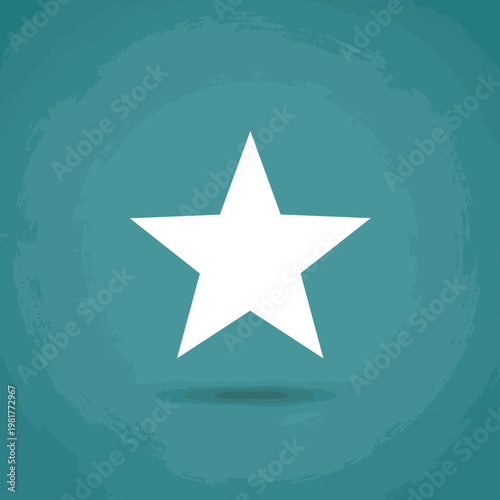 Minimalist White Star Icon on a Teal Background for Digital and Print Design