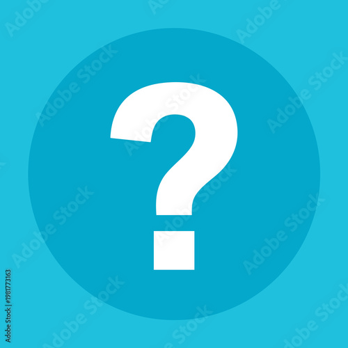 Bright Blue Question Mark Icon for Visual Communication and Design