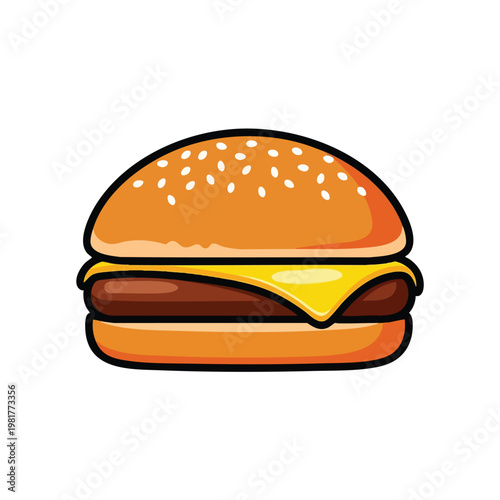 Delicious Classic Cheeseburger with Lettuce and Tomato for Fast Food Meals