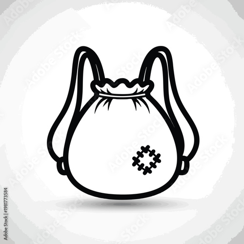 Cute Hand Drawn Cloth Drawstring Bag Illustration for Fashion and Lifestyle Designs