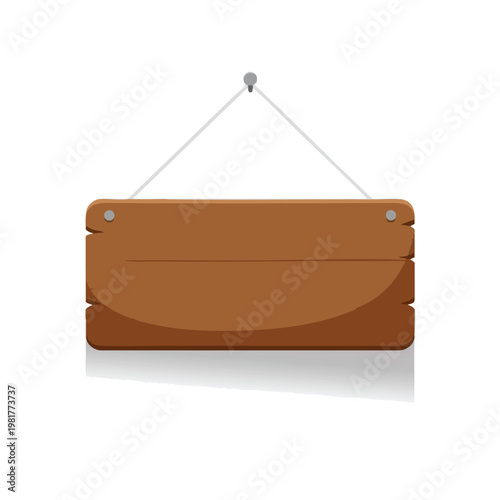 Minimalist Wooden Signboard Hanging on Wall for Business or Home Decor