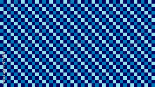 Blue checkered pattern digital geometric background